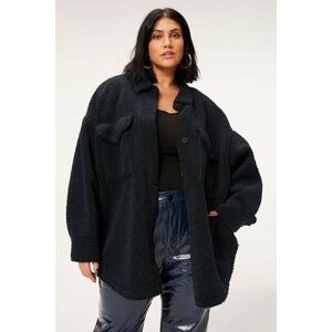 Good American Sherpa Shacket Jacket Coat